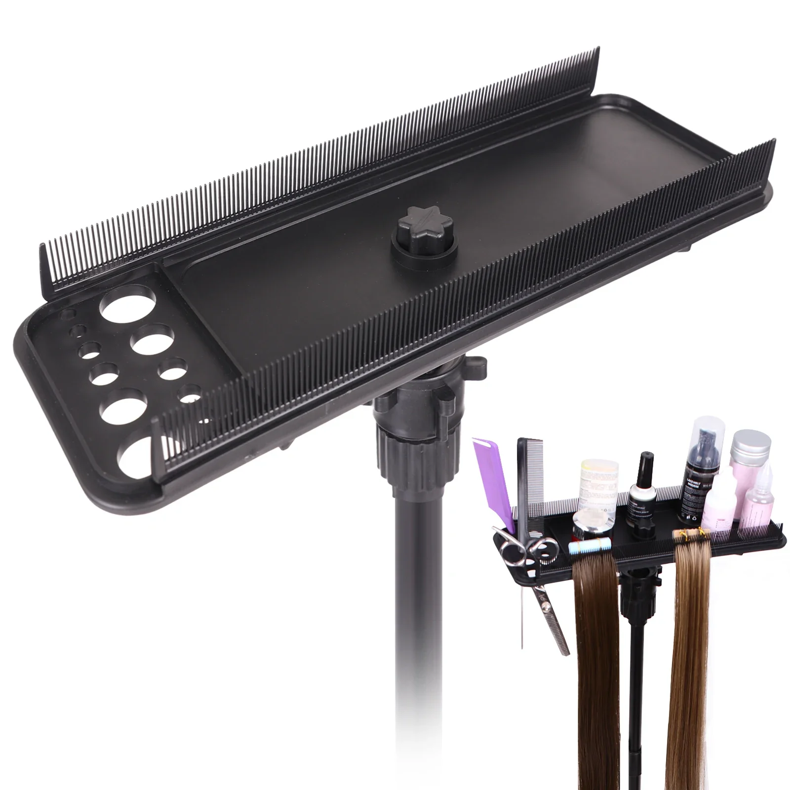 

Wholesale Plastic 12 Hole with 2pcs Hair Extension Holder Multifunction Tray for I Tip/Tape Hair Extensions Tools