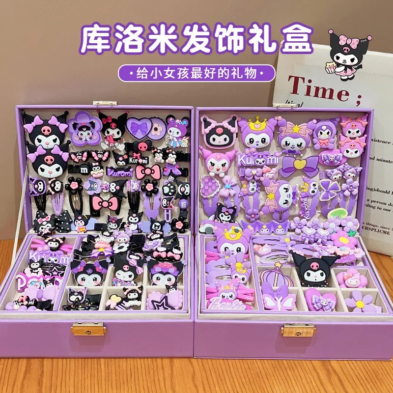 Sanrio Children's Hair Accessories Set Jewelry Box Girls' Hairpins Headpieces Girls' Birthday Gifts