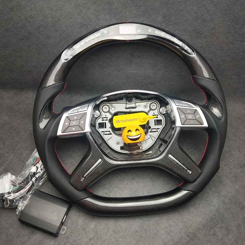 LED Racing Carbon Fiber Steering Wheel For Mercedes-Benz C Class W204 C180 C200 G63 S204 W212,V212,S212 W463 X166 W166