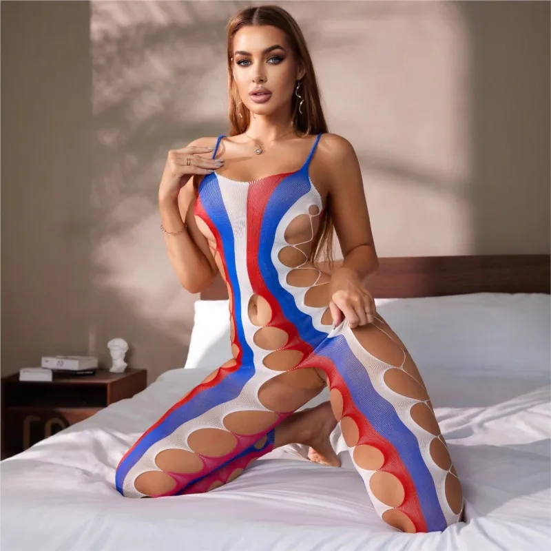 

Bodysuit Strap Tight Hollow Deep V Rainbow Open Three Color sexy shoppings hot sexy clothes woman fetish lingeries sexy hot xxx