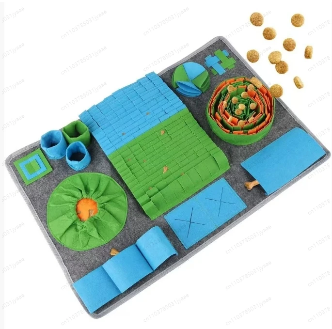 

Double Pet Activity Rich Dog Sniffing Mat Food Games Blanket Puzzle Rug Nose Work Nose Stuffing Mat Dog