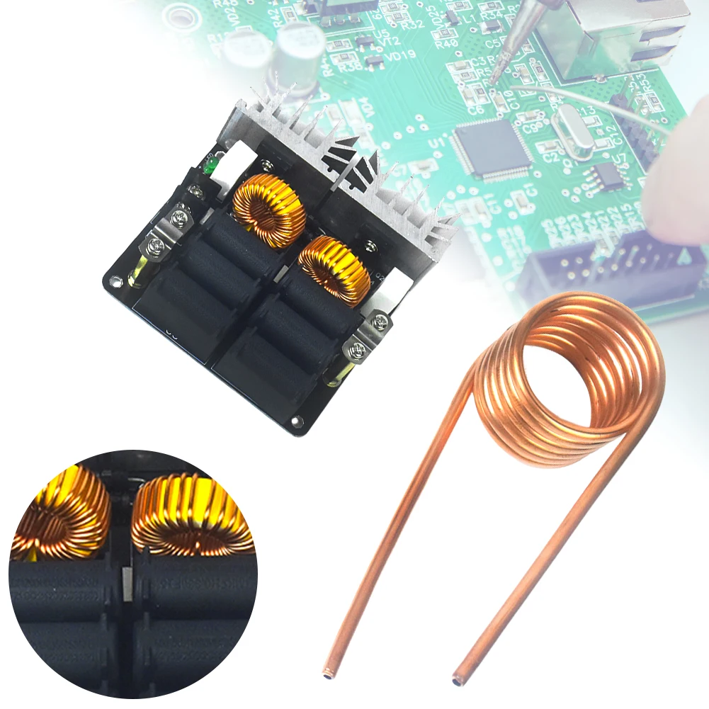 1000W ZVS Induction Heating Board Module DIY 12-48V Low Voltage Heater Low Voltage Heating Module for DIY Hardening Annealing