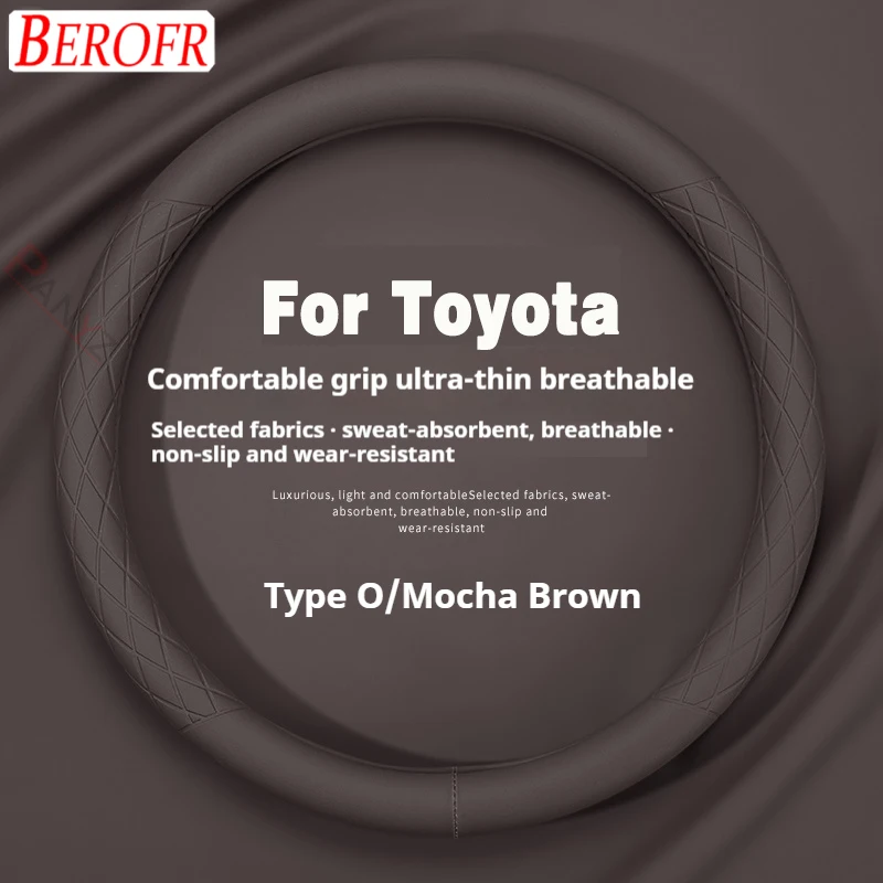 Car Steering Wheel Cover Breathable Anti Slip PU Leather Universal For Toyota RAV4 Camry 40 Corolla Prius C-HR Car Prado Reiz