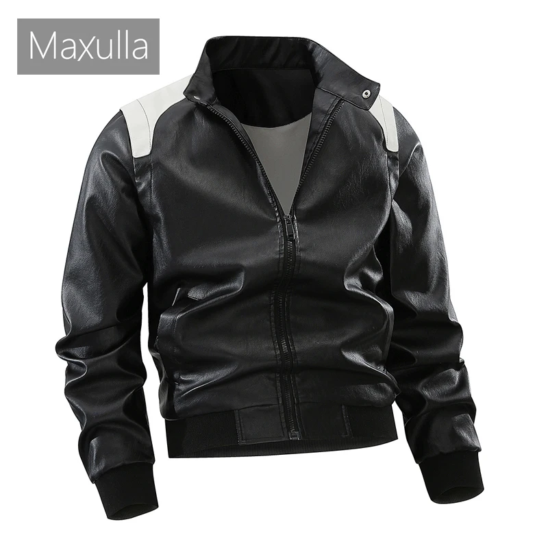 Autumn Winter Men's PU Leather Jackets Fashion Man Retro Motorcycle Baseball Coats Male Fleece Warm Biker Jackets Clothing 4XL