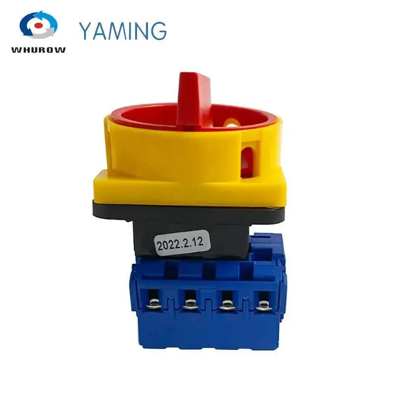المعزل التبديل على الخروج 2 موقف 4P 25A نقل يدوي الروتاري قفل أحمر/أصفر كام تغيير محدد الصانع YMD11-25 #3