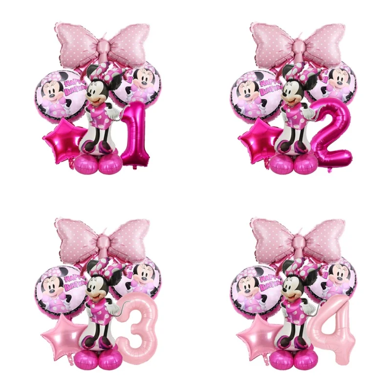 Nuevo Juego de Globos de Mickey y Minnie Mouse, Globos de Látex, Decoración para Fiestas de Cumpleaños Infantiles, Regalo para Baby Shower, Decoración para Fiestas