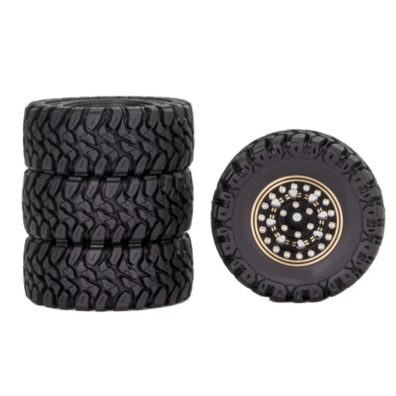 

Superior Quality-For Traxxas 1/18 TRX4M Land Rover 1.2-Inch Brass Wheel Tire 1/24 SCX24 FMS