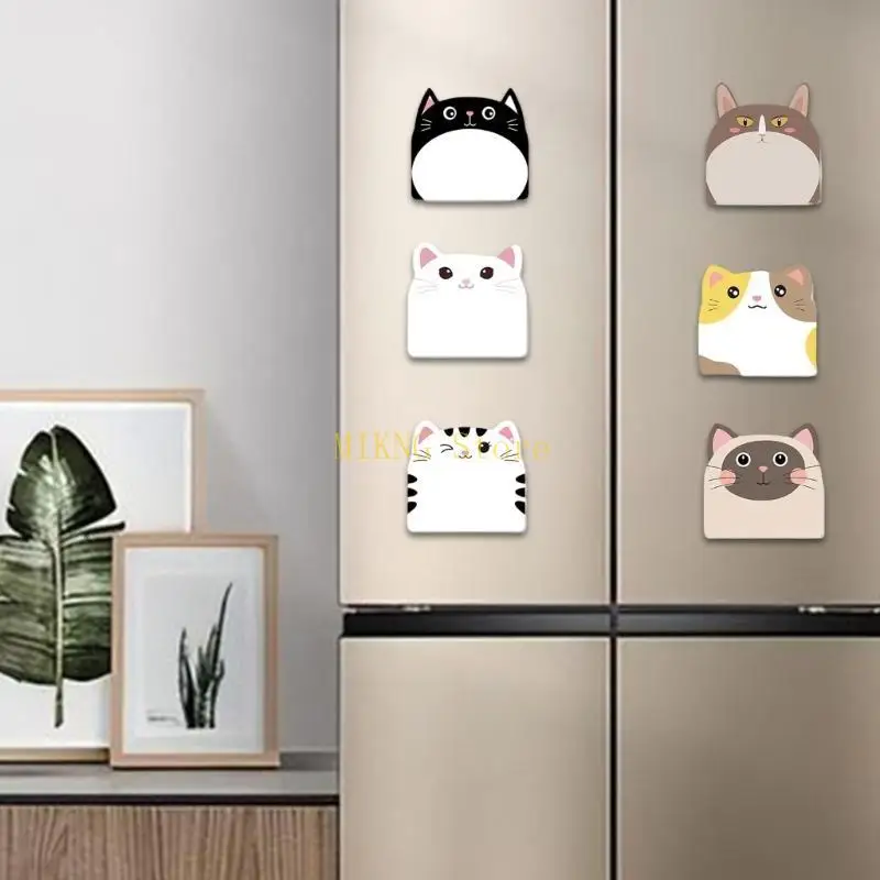 12pcs كرتون حيوان لزجة الملاحظة اللزجة ملاحظة لزجة غير مبطنة Pocke Memo Pad Cats Note Paper Ashesive 30 Sheets/Pad Best