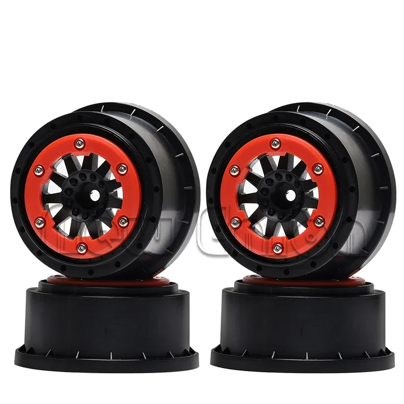 1/10 4Pc Alloy Beadlock Plastic Wheel Rim Hub 110mm Tires for RC Truck Car Short Course Traxxas Slash 4x4 VKAR 10SC HPI