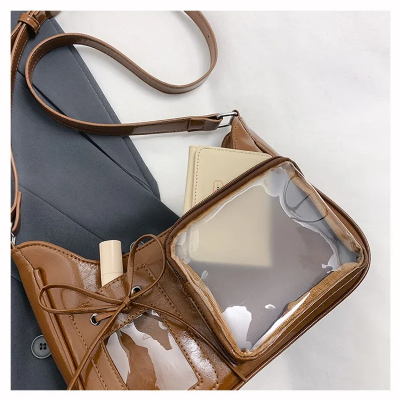 نساء بنات حقيبة كتف كروسبودي النمط الياباني شفاف Ida حقيبة أفخم دمية تخزين عرض الألم حقيبة الطلاب حقيبة ساعي #5