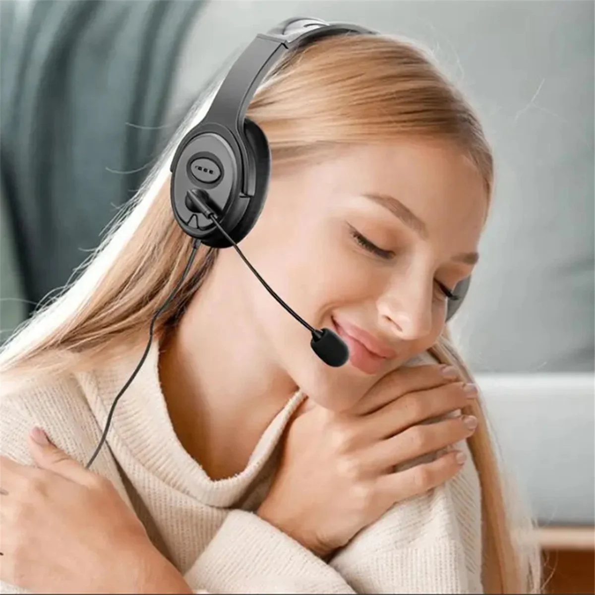 A24P Wired USB Headset Computer Teaching Telephone Headset with Microphone Type-C Suitable for Zoom Skype Office Call Center