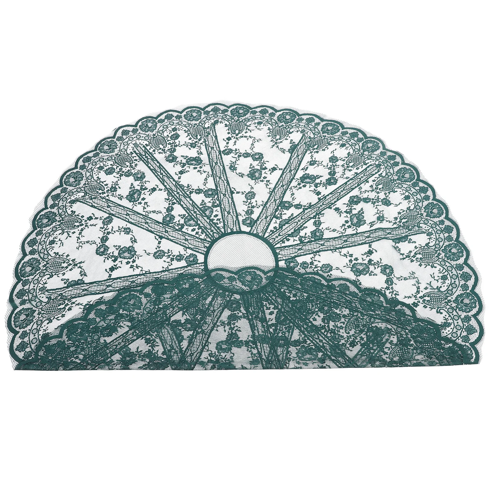 مفرش مائدة دانتيل أخضر مستدير لحفلات الزفاف والنزهات والأحداث غطاء طاولة مزخرف أنيق لمهرجان الطعام والمنسوجات المنزلية