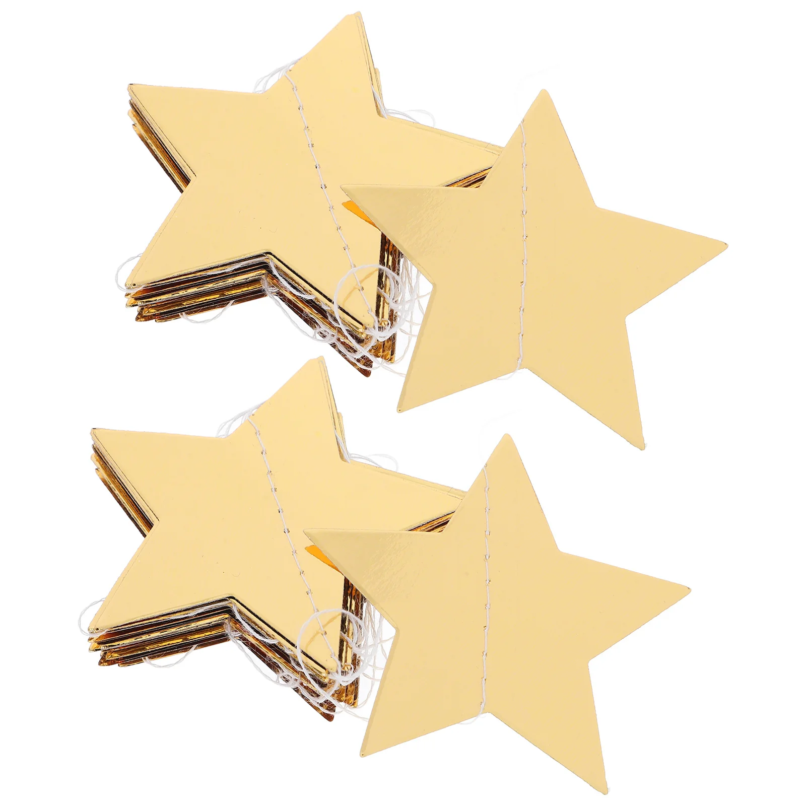 

2 Strings Star Paper Garland Reflective Hanging Decor for Wedding Birthday Party Holiday Events Bright Ceiling Wall Door