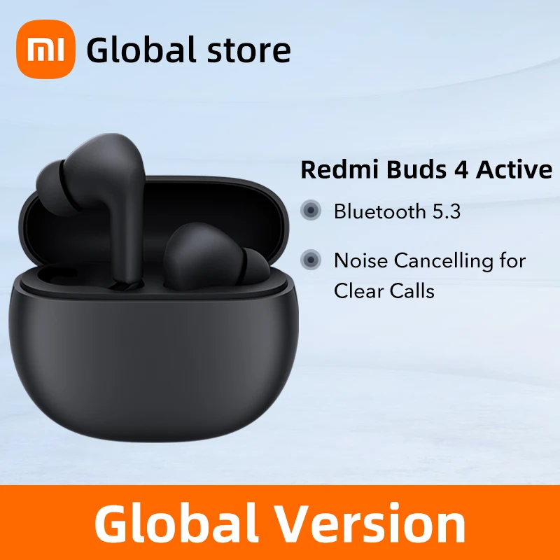 

Глобальная версия Xiaomi Redmi Buds 4 Active TWS Active шумоподавление Bluetooth 5,3 беспроводные наушники водонепроницаемые спортивные наушники