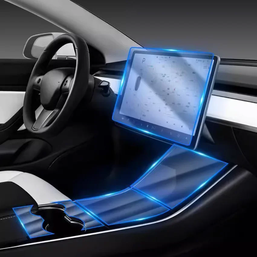 

Для Tesla Model 3 2019, прозрачная защитная пленка из ТПУ, внутренняя наклейка, центральное управление, навигационная панель, автомобильные аксессуары