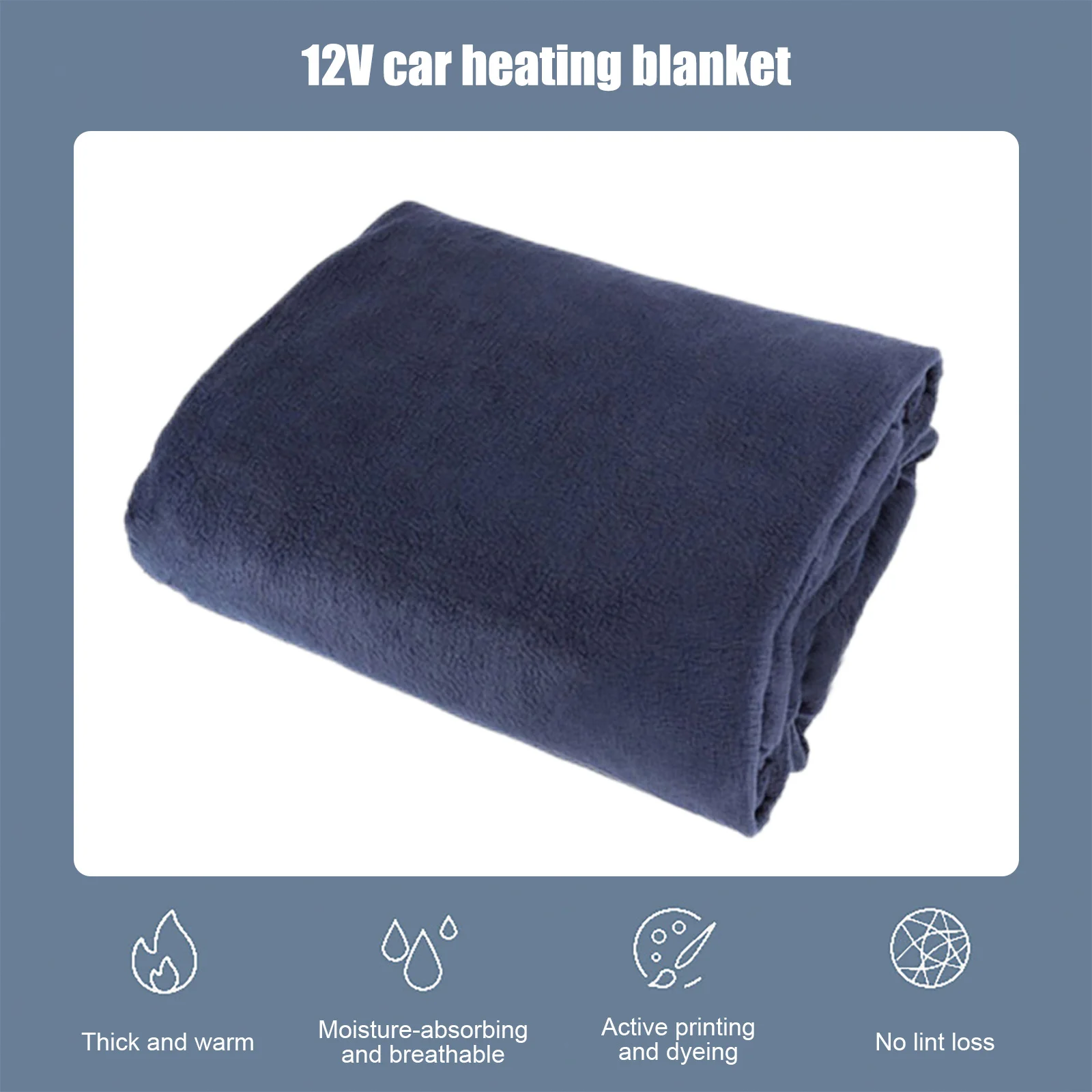 Car Electric Heated Blanket 12V Car Energy Saving Warm Blanket 145x100cm Truck RVs Car Heating Blanket Mat Travel Heated Blanket