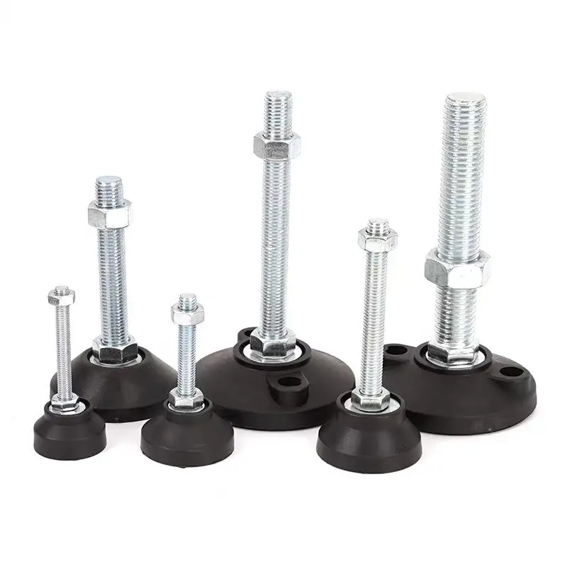 304 Stainless Steel+Nylon Base Fixed Foot Cup M8-M24 Screw Leveling Furniture/mechanical Anti Slip Foot Pad D40 D50 D60 D80 D100