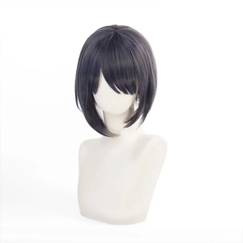 Game Genshin Impact Kujo Sara Cosplay Wig Blue Gradient Short Hair Heat Resistant Synthetic Halloween Party Accessories Props