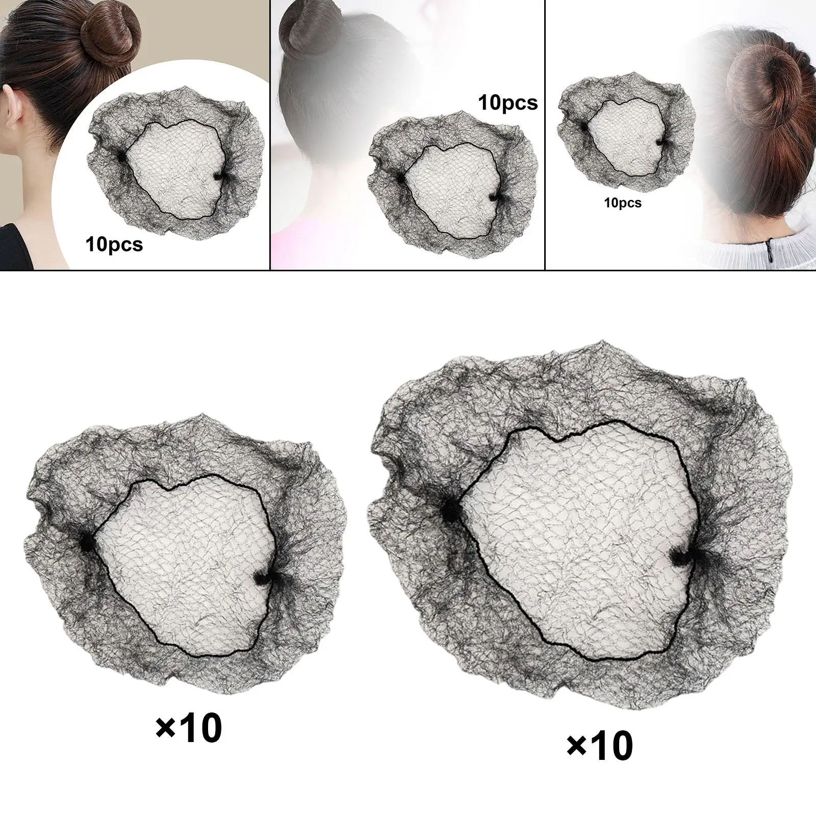 10Pcs Invisible Hair Nets Comfortable Invisible Ballet Hair Net Hairnets Mesh Wig Nets for Women Girls Food Serive Dance Cooking