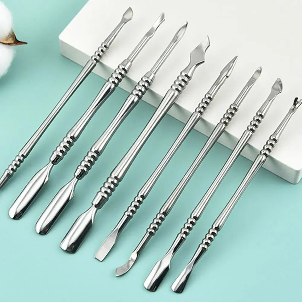 Double-Ended Nail Cuticle Pusher Dead Skin Remover Remove Nail Polish Glue Nail Art Tool Exfoliation Stainless Steel