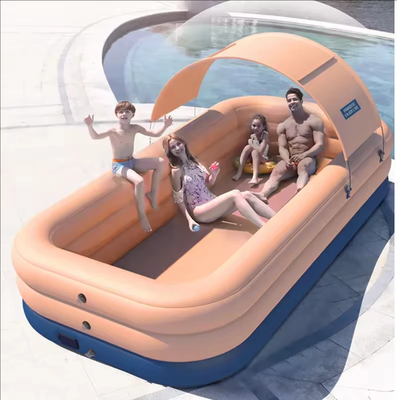 

Outdoor Water Games Pool Family Kids Baby Inflatable Swimming Pools Rectangle Automatic Inflatable Swim Pools