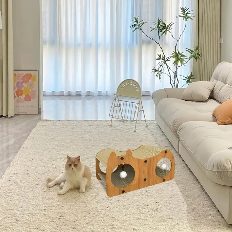 Cat Scratch House Cardboard Cat House Tunnel Integrated Cat Scratching Post For Indoor Cats For Furniture Protection Fun