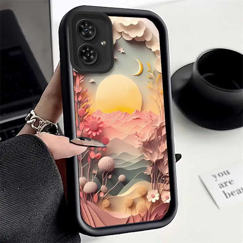 G54Power Paper-carved Scenery Sky Eye Ladder Phone Case For Motorola Moto G54Power Cover