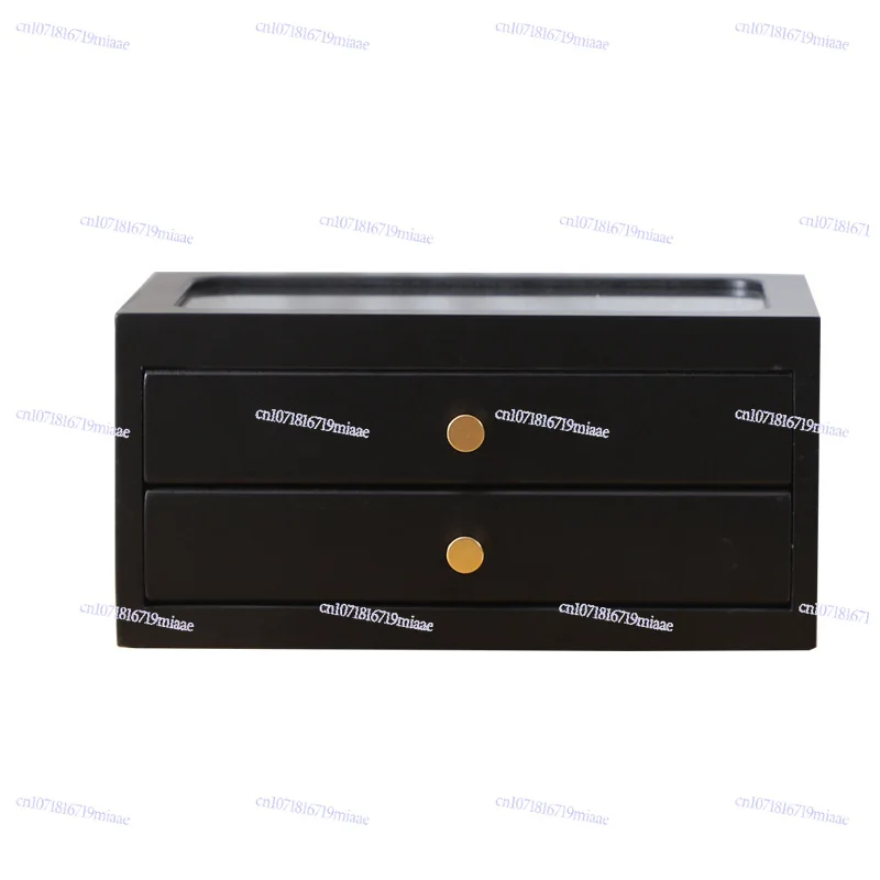 Retro Jewelry Chinese Dressing Solid Wood Jewelry Box Storage Box Ancient Chinese Style Home Large Capacity Multi-layer Cross