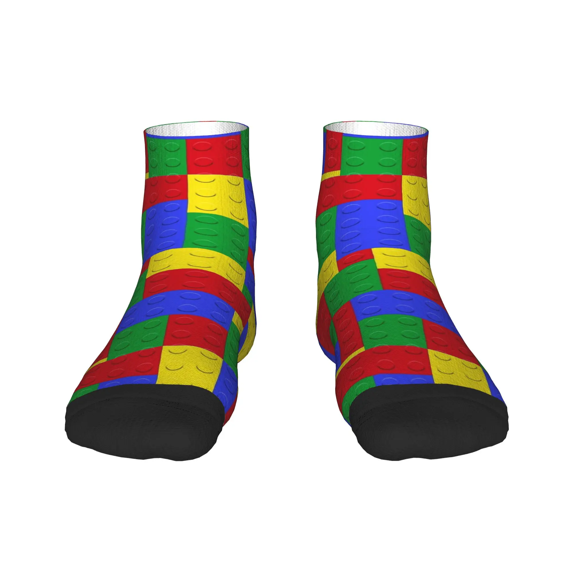 Classic Red Green Blue Yellow Building Blocks Bricks Socks Novelty Ankle Socks Summer Anti Men Comfort Soft Running Casual Sock