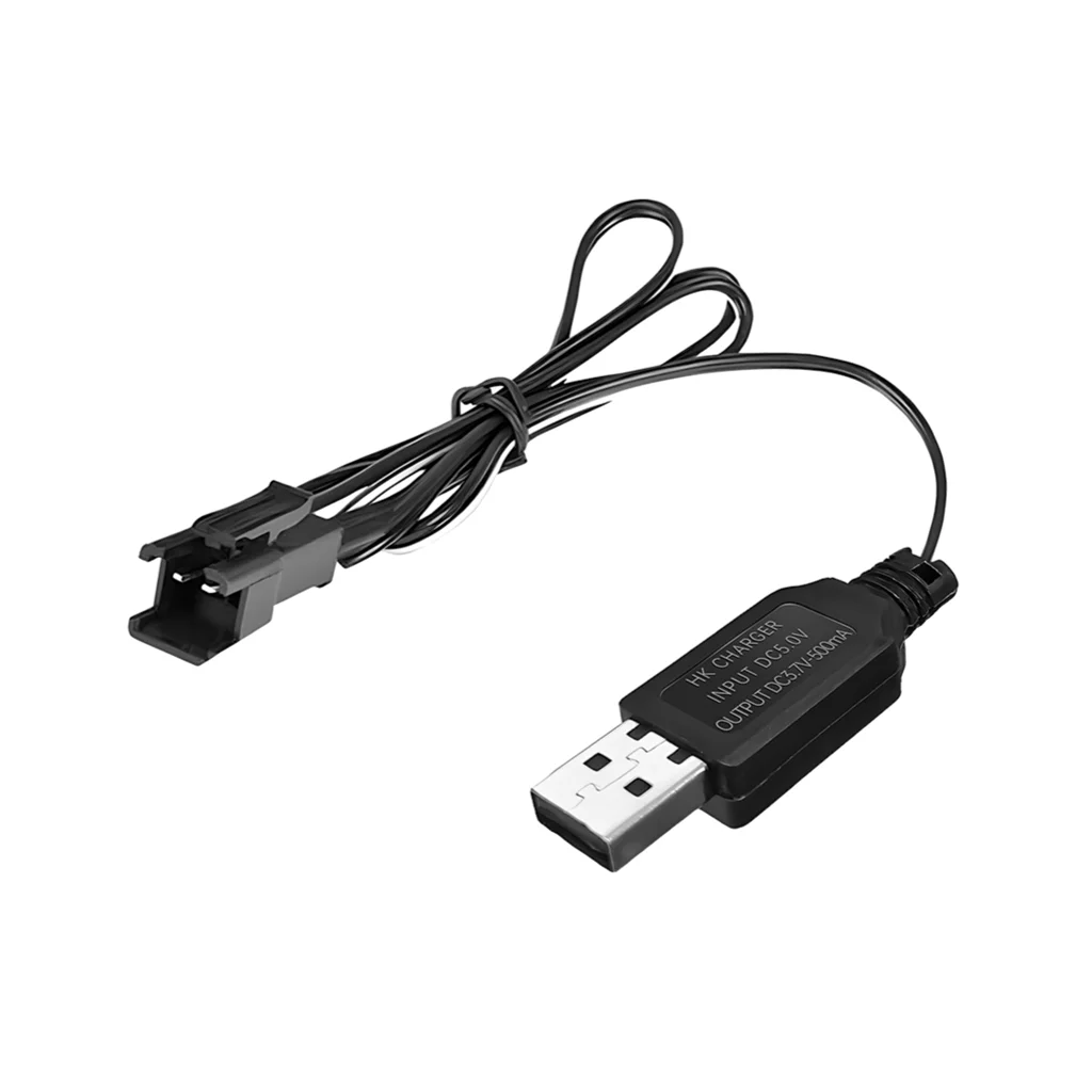 3.7V USB Charging Cable with SM-2P Plug Connector for RC Cars, Trucks,RC Ships,Drones,Air Gun,3.7V Battery USB Charging Cable