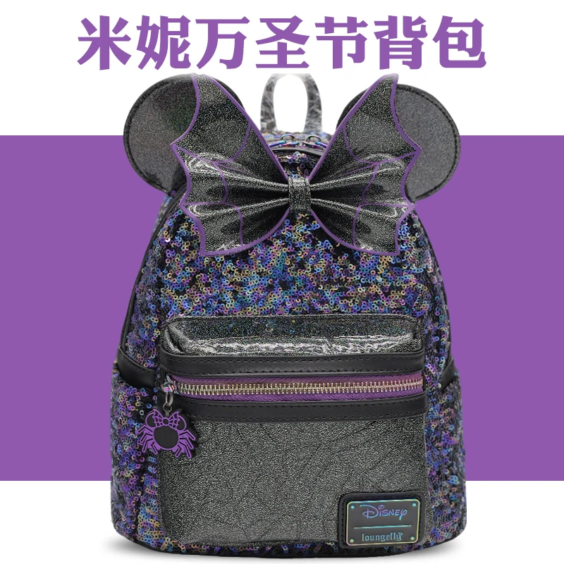 

Disney Loungefly Halloween Mickey Mickey Minnie Backpack Children'S Outdoor Leisure Bag Cute Girl Gift