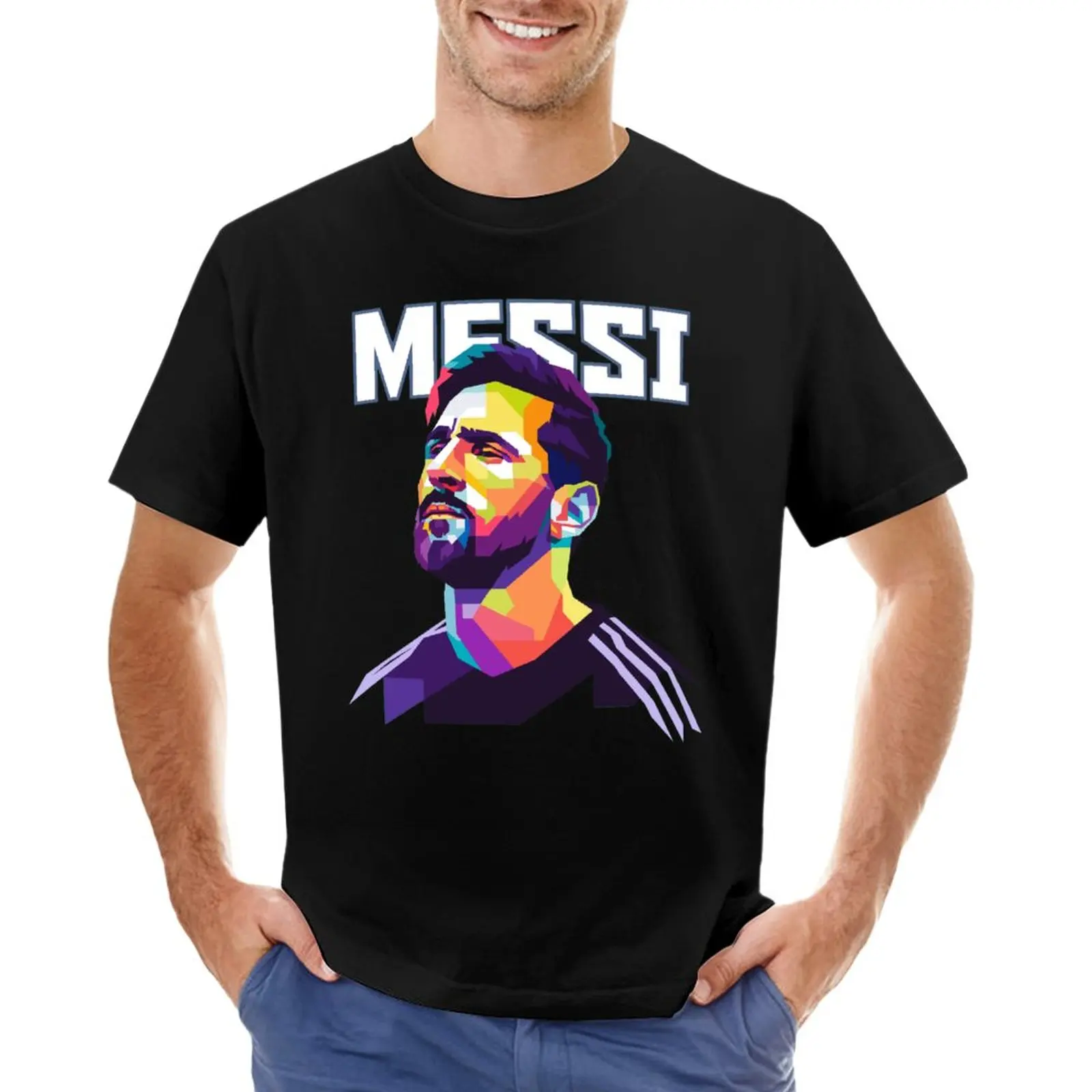 Camisetas esportivas para Fitness, CELEBRAÇÃO Clássica, Leão e Andrés, Messi e Argentina No.10, CABRA e Caricatura, Qualidade Superior, Euro S, 07