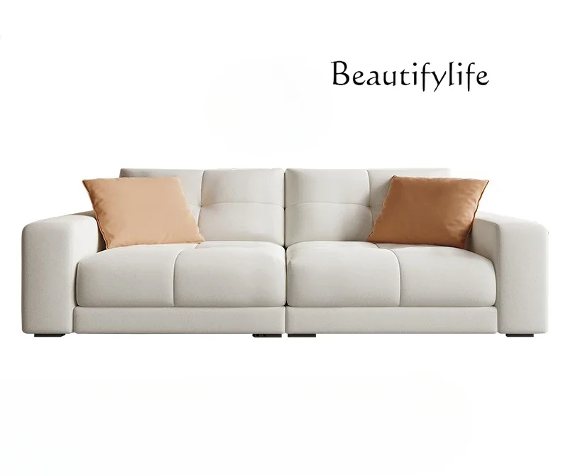 

Nordic simple fabric sofa small apartment living room straight row technology cloth sofa