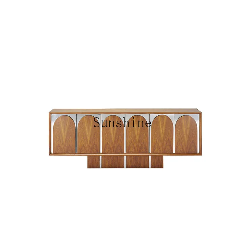 Nordic modern simple solid wood dining side cabinet against the wall household arch locker