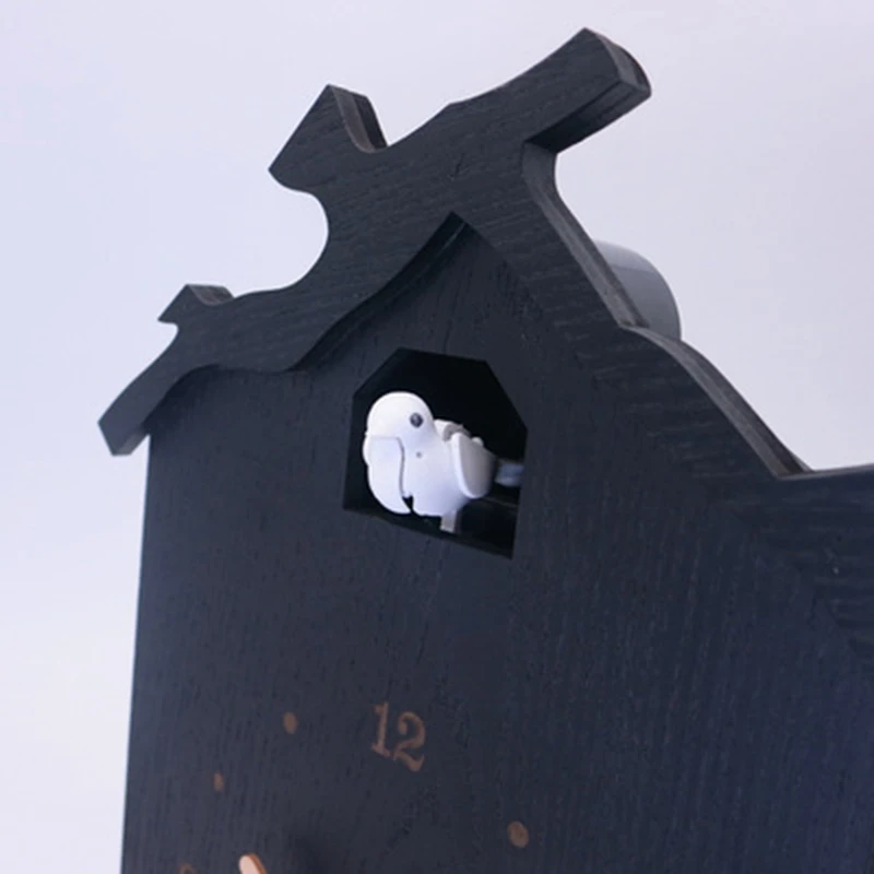 Birdhouse Modern Cuckoo Clock Natural Bird Call Pendulum Wall Clock Kids Gifts - Battery Operated