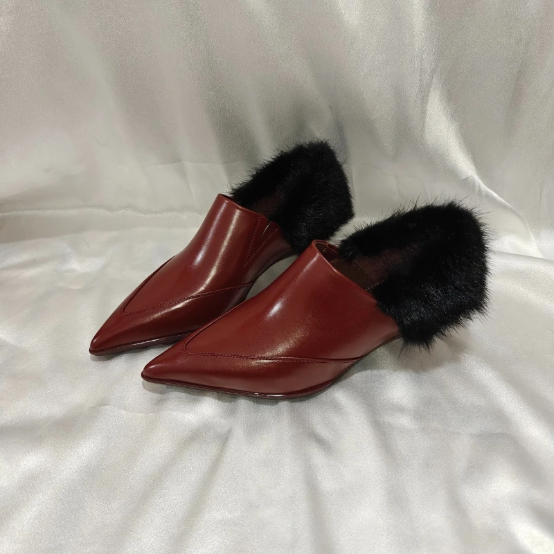High-quality, Good-looking, Thin-heeled, Pointed, Fleece, Warm, Versatile, Comfortable, Anti-slip and Breathable Women's Shoes