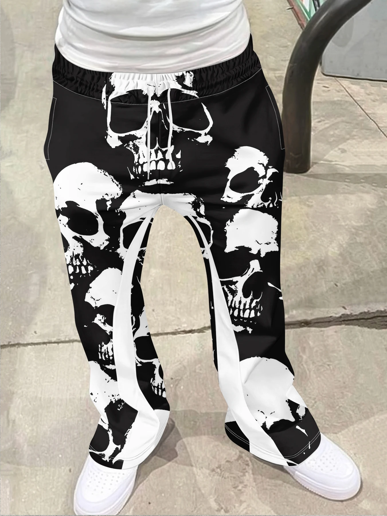 

Y2k Flared Pants Men Loose 3D Print Trousers Casual Sweatpants Mid Waist Sporty Female Clothes Streetwear Hip Hop Vintage Pants