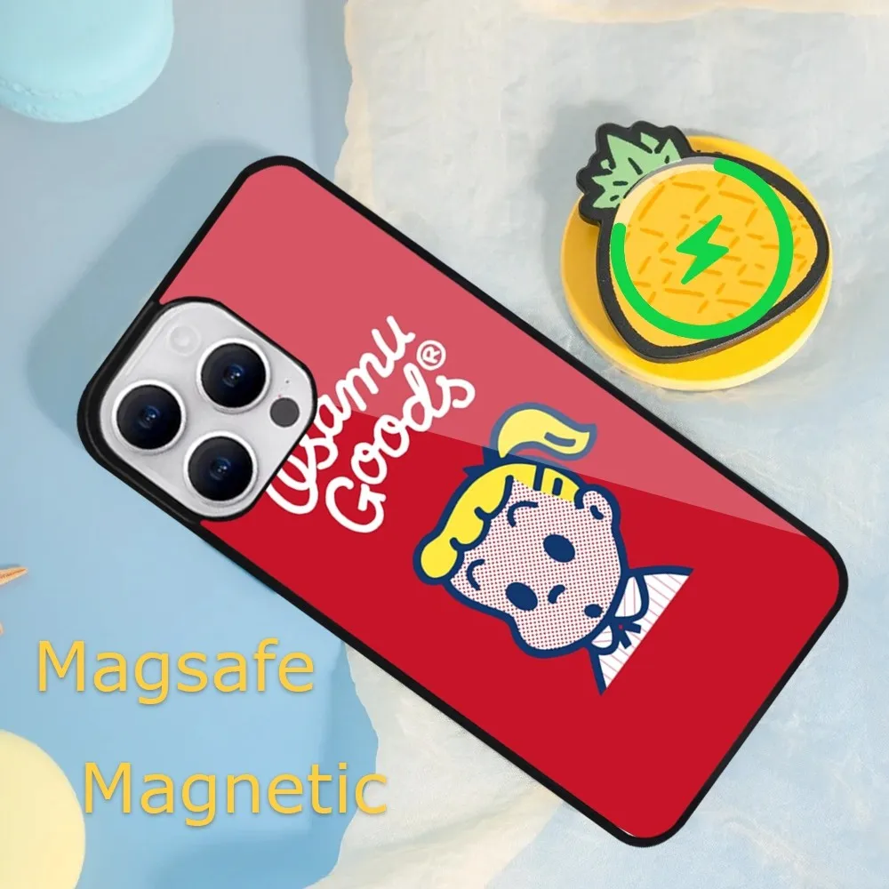 Kawaii Harada O-OSAMU G-GOODS Phone Case For iPhone 15 14 13 12 11 Plus Pro Max Magsafe Magnetic Wireless Charging