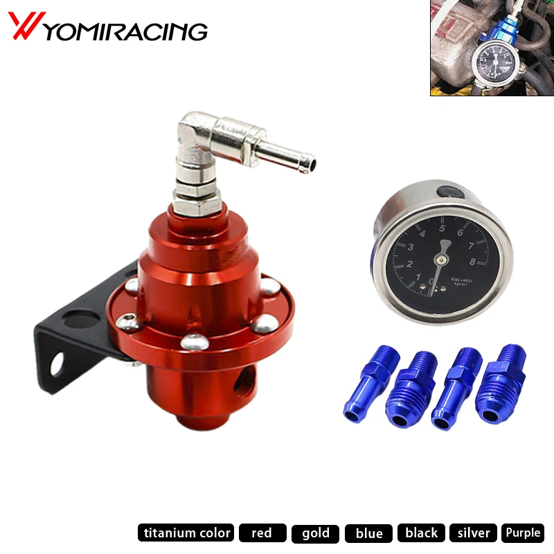 

YOMI Universal Adjustable Fuel Pressure Regulator tomei type With gauge and instructions
