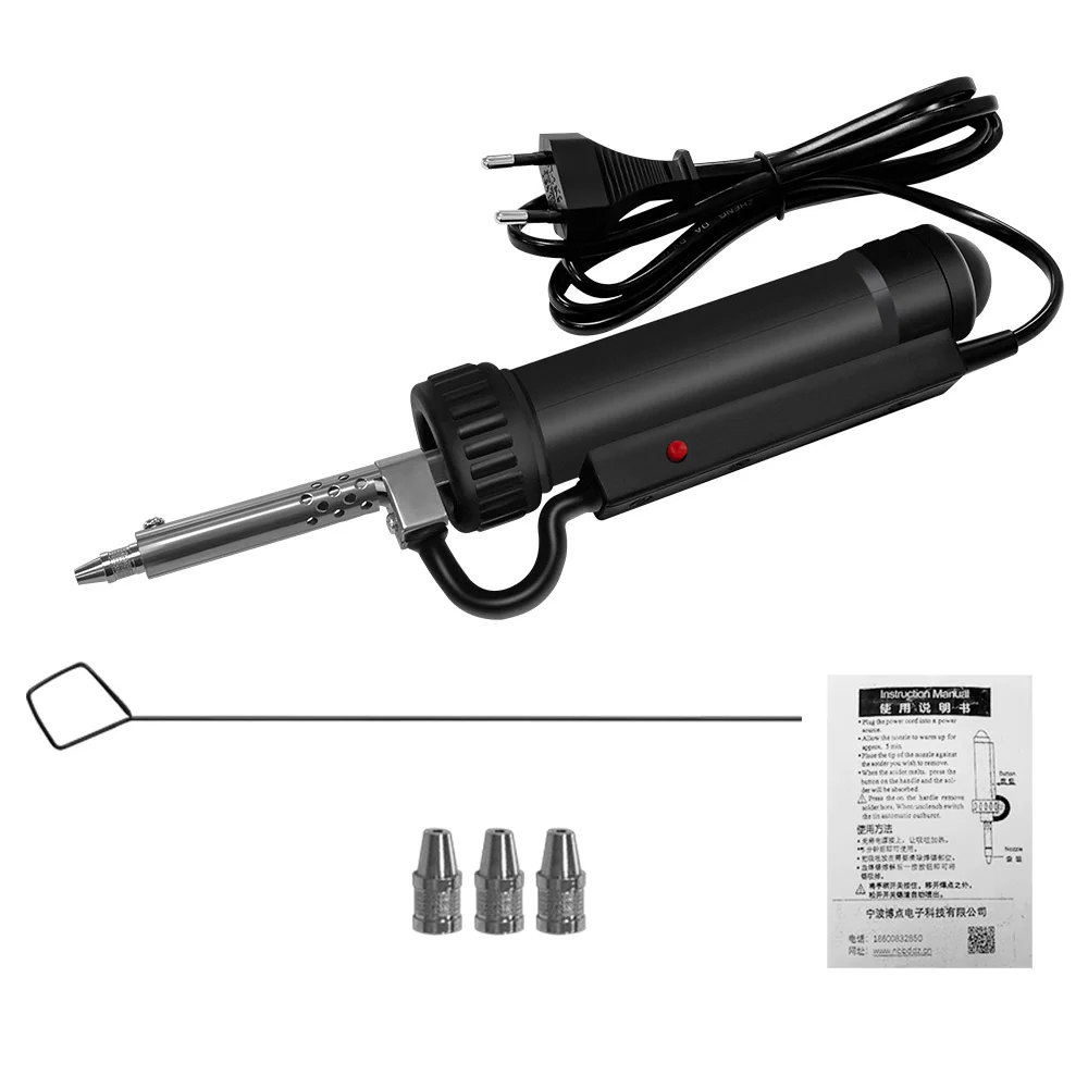 Pompa dissaldante a vuoto automatica BBT580 con 3 punte di aspirazione Pistola a ventosa elettrica per aspirazione a vuoto per rimozione e saldatura di stagno