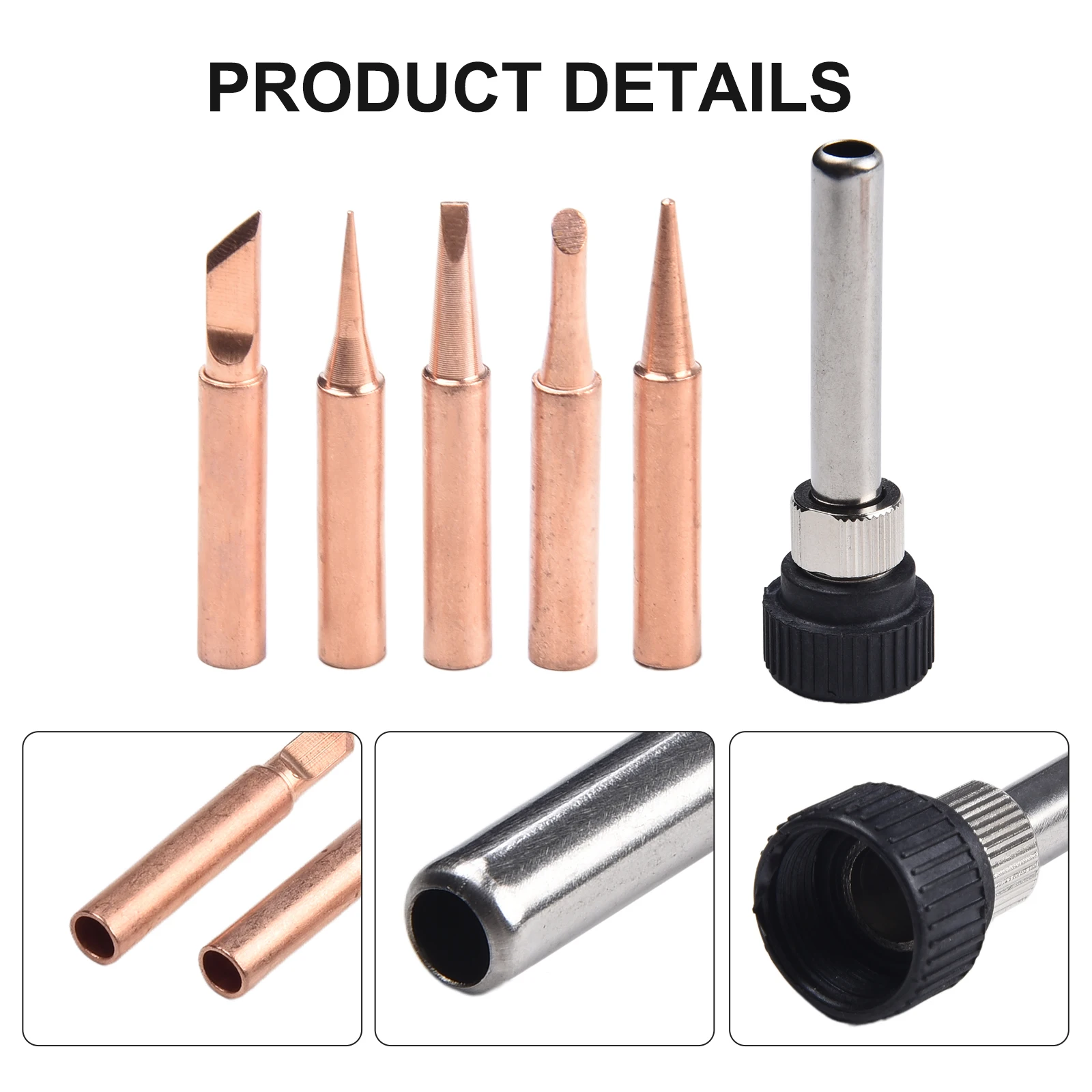 Copper Iron Tip Set Soldering Iron Tip Gold Copper Iron Tip Set Copper Electric Soldering Iron Tips Heatset Insert Mounting Tip