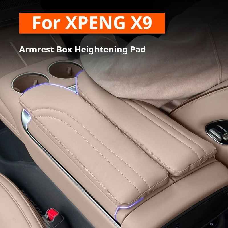 For XPENG X9 Center Armrest Elevation Pad Leather Cover Height Raiser Organizer Interior Accessories