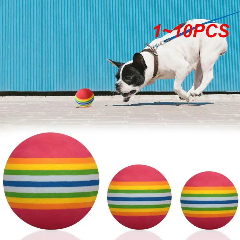 레인보우 EVA 폼 골프 공, 실내 훈련 보조 소프트 골프 훈련 공, 어린이 애완 동물 장난감, 직경 63mm, 2. 인치, 1-10 개