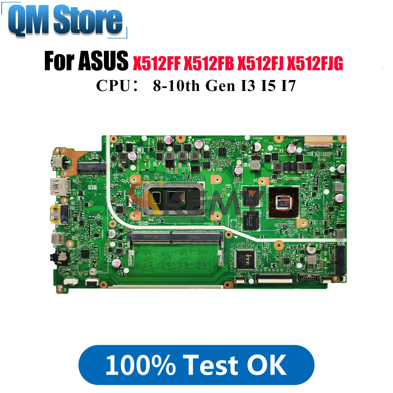 

X512FF Laptop Motherboard For ASUS X512FB F512F V512F X512FJG A512F V5000F X512FJ K512F S512F X512F Mainboard With I3 I5 I7 CPU
