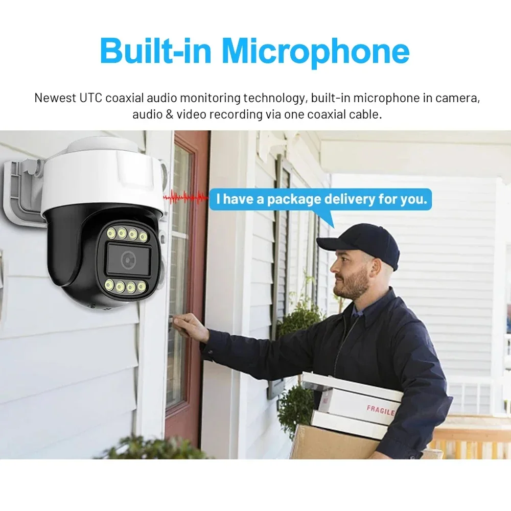 TVI CVI 4in1 كاميرا الأمن التناظرية PEGATAH 2MP CCTV AHD كاميرا متحركة كامل اللون للرؤية الليلية UTC محوري BNC الصوت اقناع PTZ التحكم