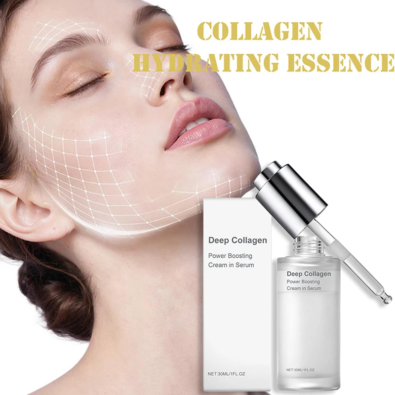 Deep Collagen Power Boosting Cream In Serum,Korean Glass Skin Care,Facial Intensive Moisturizing Hydrating Elasticity Ampoule