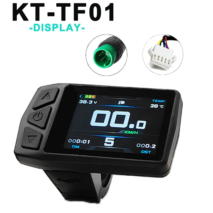 AliExpress NONE KT TF01U Display Suitable for KT Controller with USB Charging Port  24V/36V/48V Electric Bicycle Color LCD TFT Display Ebike Par