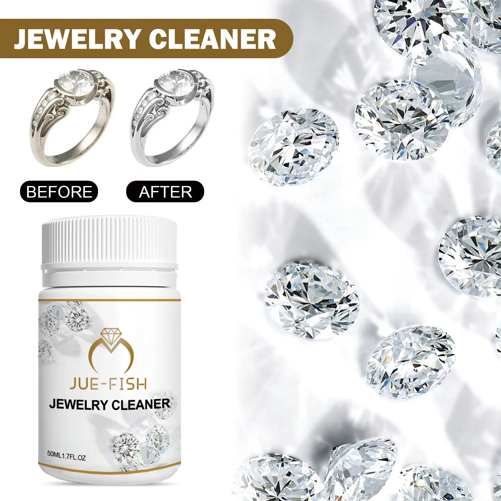 3Pcs Jewelry Cleaner Watch Cleaning Liquid Decontamination Quick Stains Removal Liquid Smooth Diamond Set Gold Cleaning Polish