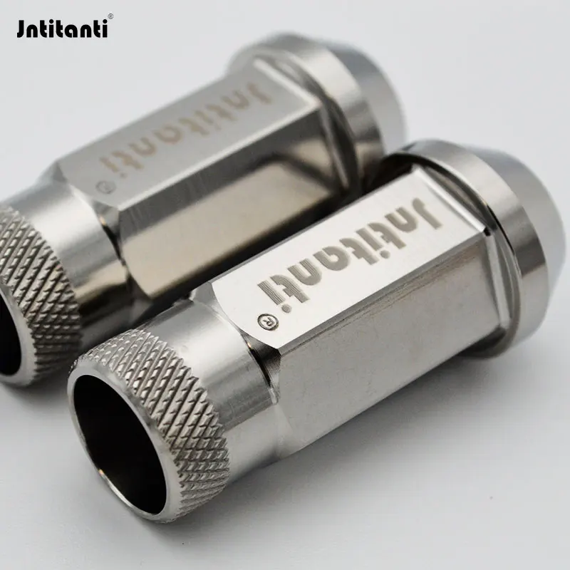 Jntitanti  Gr5 Titanium racing car wheel rim Lug Nuts M12/M14x1.25/1.5x48mm Open Knurled End Cone Seat