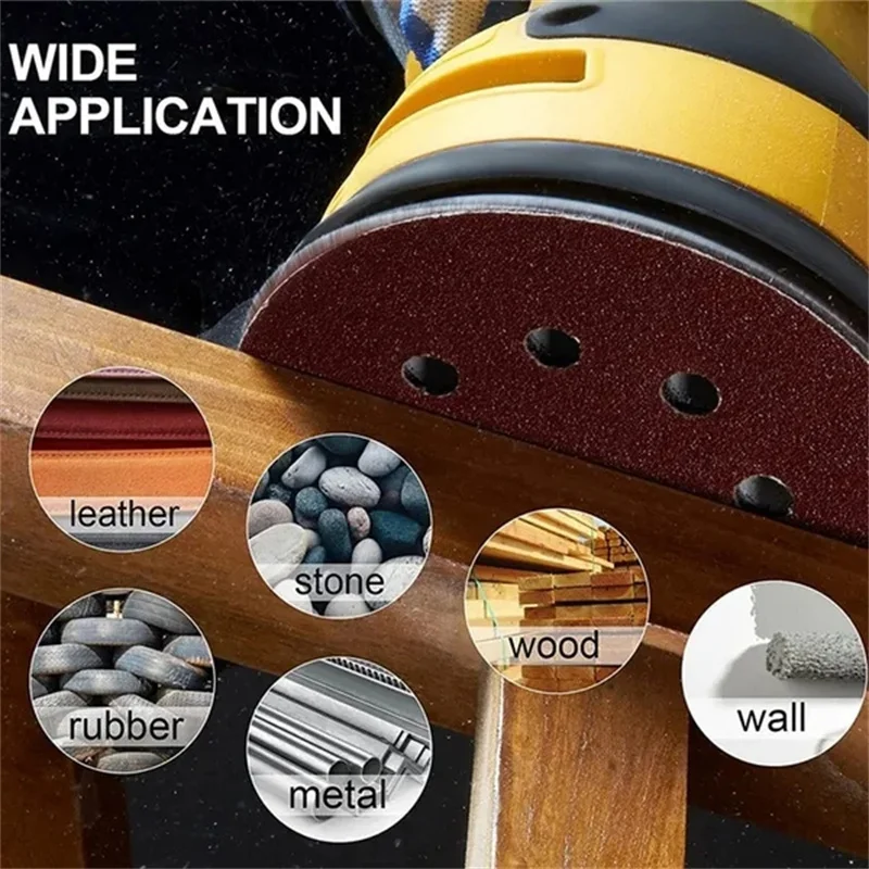 125mm 8 Hole Sanding Discs Hook and Loop Adhesive Sandpaper 40Grit-2000Grit Sanding Paper Sanding Disc Abrasive Polishing Tools